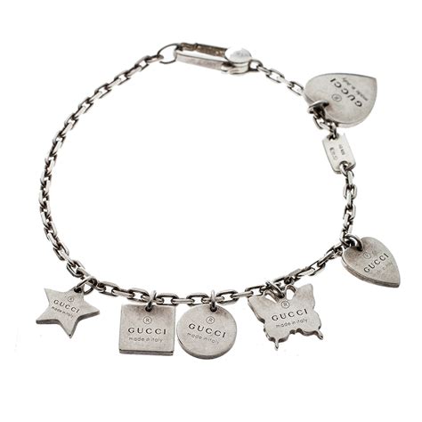 gucci fine charm|Gucci charm bracelet in silver.